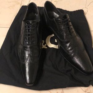 Mens Dolce & Gabbana Alligator Embossed Oxford Dress Shoes 9 US Rare NLA $595